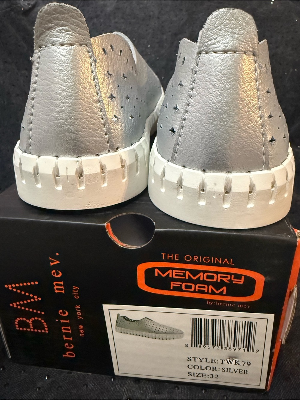 bernie mev. Kids Metallic Silver Slip-On Sneakers